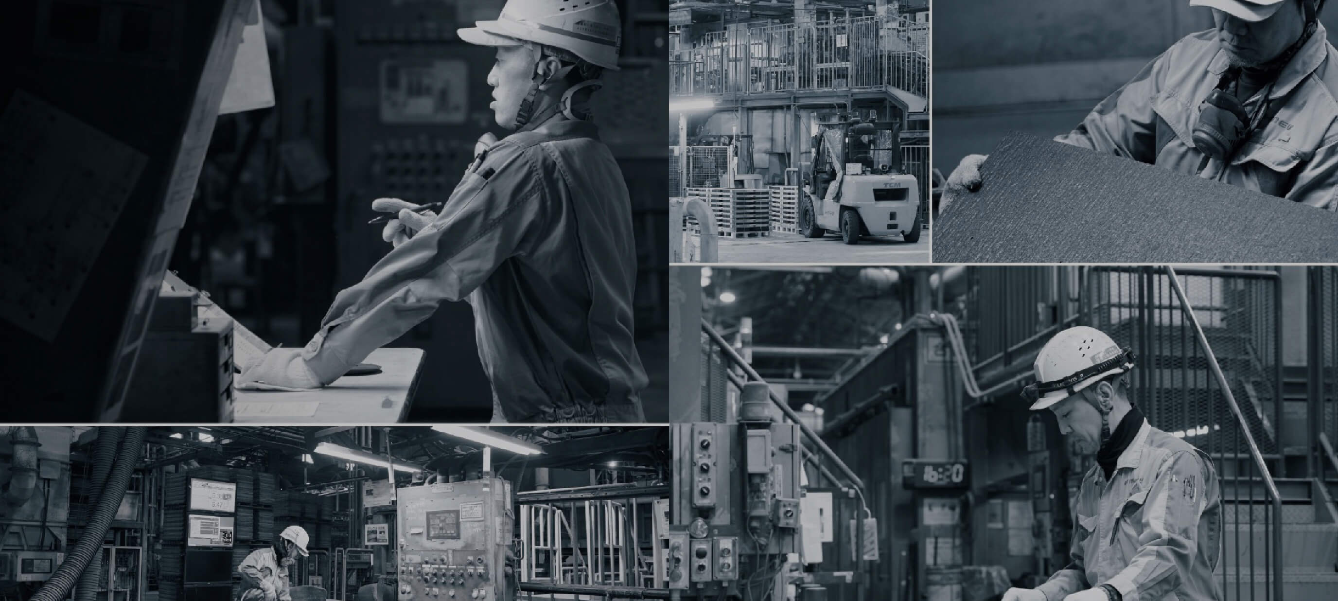 A collage of factory workers manufacturing wall materials, symbolising KMEW’s trusted craftsmanship and renowned Japanese quality.